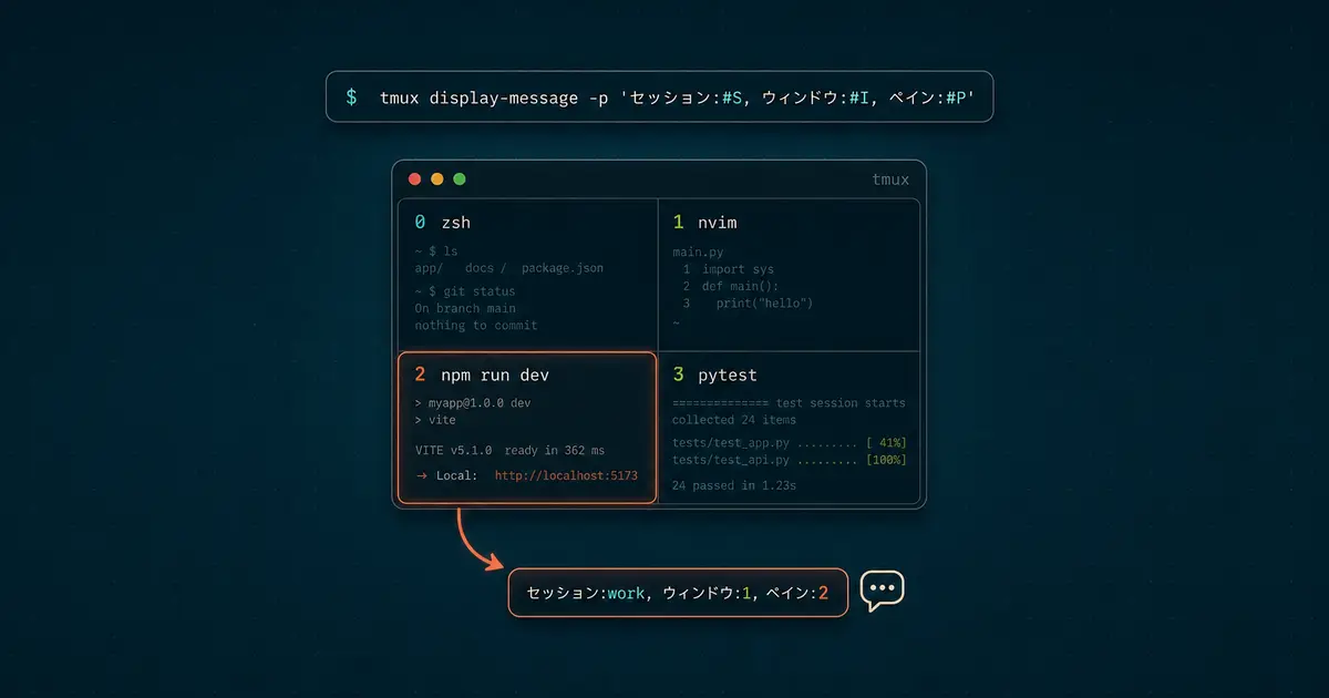Claude Code に別 tmux ペインを覗かせる小ネタ - display-message と capture-pane で「あっち見て」を一行で頼む