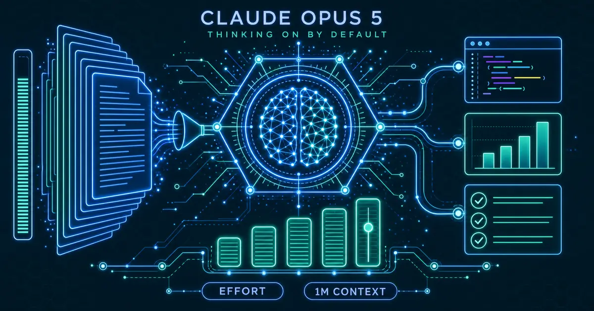 Claude Opus 5 リリース - 思考デフォルトオンと effort、Opus 4.8 据え置き価格の中身