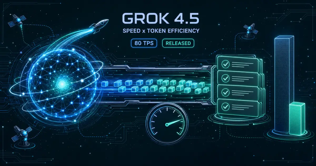 Grok 4.5 リリース - SpaceXAI初のフラッグシップは80TPSとトークン効率で勝負する