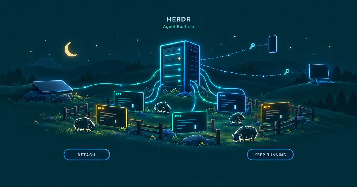 Herdr 入門 - ノートPCを閉じてもコーディングエージェントが止まらないターミナルの仕組みと使い方
