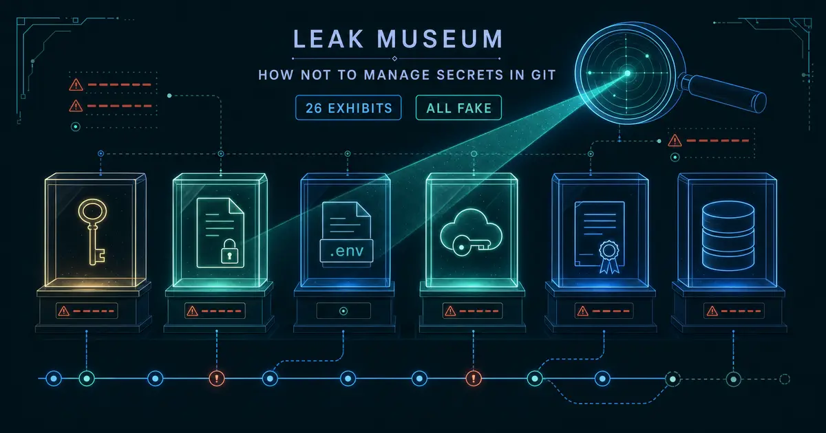 leak-museum を公開 - git でシークレットを漏らす26の悪例を「博物館」にした教材リポジトリ
