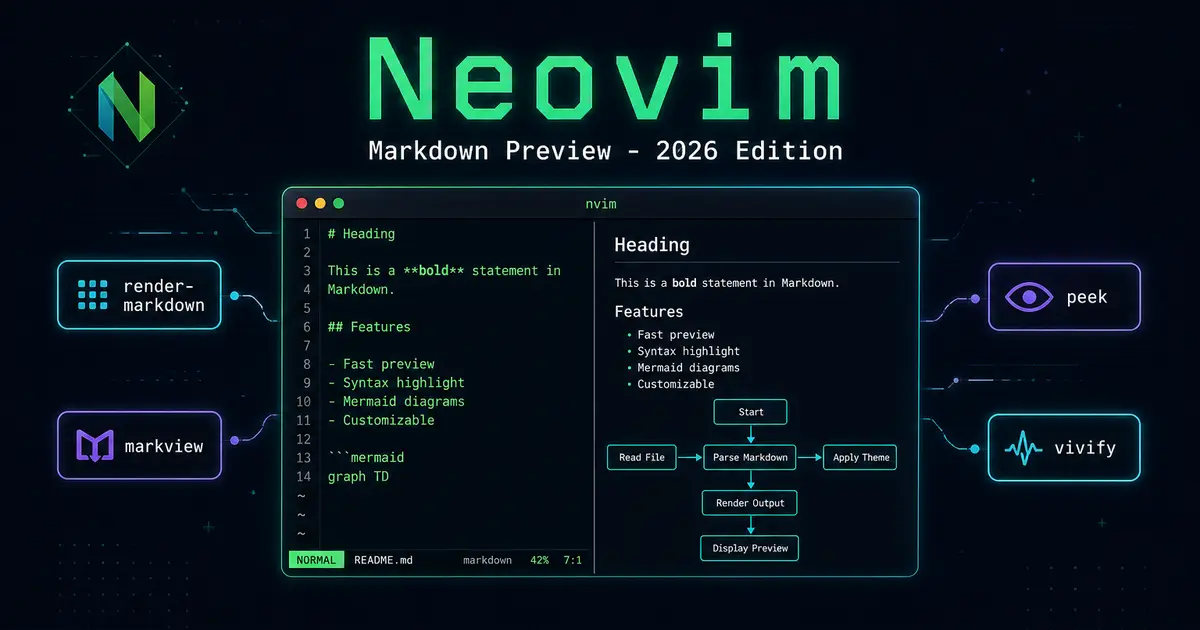 Neovim マークダウンプレビュー 2026年版 - markdown-preview.nvim メンテ停止後の選び方