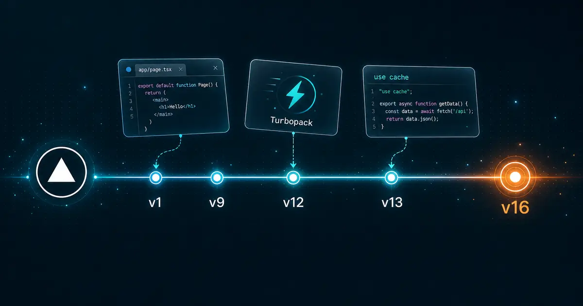 Next.js バージョンヒストリー 徹底解説 - v1 から v16 まで、Pages Router から Cache Components までの進化