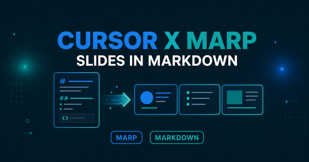 Cursor × Marp で技術プレゼンを Markdown で書く - 50枚資料を素早く作るワークフロー実例 | プランタン ...
